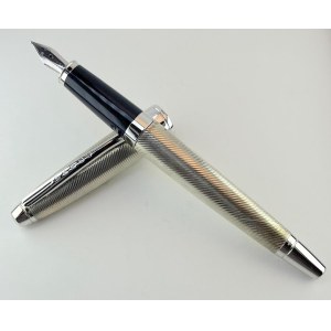 Pen - Elegant Cross Apogee fountain pen with sterling silver casing with spiralled...