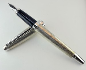 Pen - Elegant Cross Apogee fountain pen with sterling silver casing with spiralled...