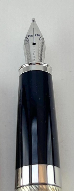 Pen - Elegant Cross Apogee fountain pen with sterling silver casing with spiralled...