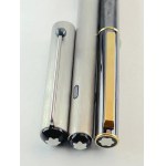 Pen - Lot of 2 1970s Montblanc fountain pens: Turbo in satin steel and slimline...