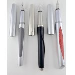 Pen - Lot of three BMW fountain pens in sold aluminium and leather...