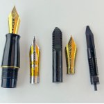 Pen - Lot of spare parts comprising a Delta Pompei fountain pen with damaged section...