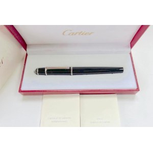Pen - Cartier Diablo black lacquer fountain pen with box...