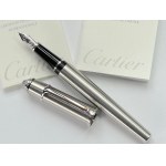 Pen - Cartier Diablo fountain pen in brushed steel with box...