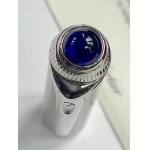 Pen - Carter Roadster fountain pen in black lacquer with blue cabochon...