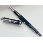 Pen - Carter Roadster fountain pen in black lacquer with blue cabochon...