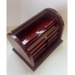 Pen - Mini Visconti pen cabinet with three drawers in lacquered cherry colored wood...
