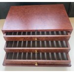 Pen - Pen Cabinet in briarwood with gold colored onion-shaped legs and knob...