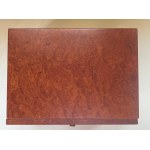 Pen - Pen Cabinet in briarwood with gold colored onion-shaped legs and knob...