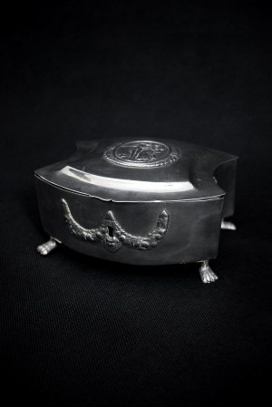Silver sugar bowl of the box type, 19th century