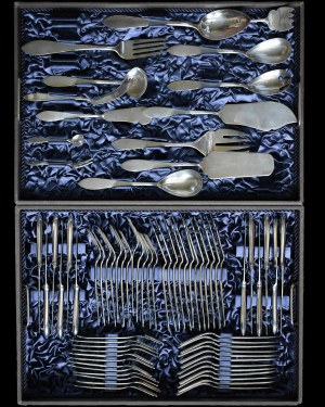 Set of silver cutlery, for 12 persons, Germany 20th century.