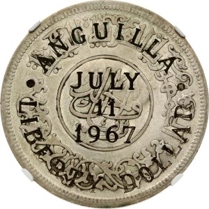 Anguilla on Yemen Liberty Dollar 1967 NGC AU 55