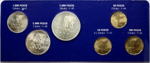 Argentina 20 - 3000 Pesos 1978 World Football Championship Set Lot of 6 Coins