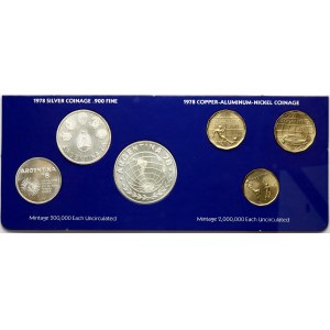 Argentina 20 - 3000 Pesos 1978 World Football Championship Set Lot of 6 Coins