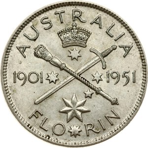Australia Florin 1951 Anniversary of Federation