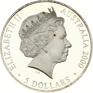 Australia 5 Dollars 2000 (1998) P Frilled-necked Lizard