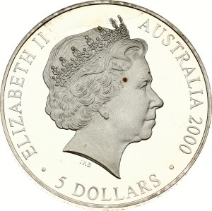 Australia 5 Dollars 2000 (1998) P Frilled-necked Lizard