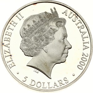 Australia 5 Dollars 2000 C Kookaburra & Waratah