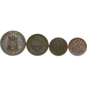 Austria 1 Kreuzer (1816-1885) Lotto di 4 monete