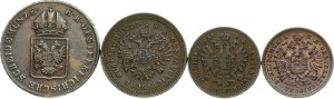 Austria 1 Kreuzer (1816-1885) Lot of 4 Coins