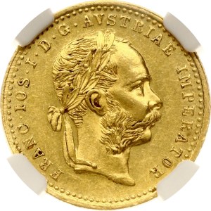 Austria Ducat 1877 NGC AU 58