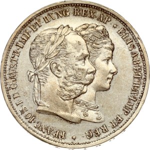 Austria 2 Gulden 1879 Silver Wedding