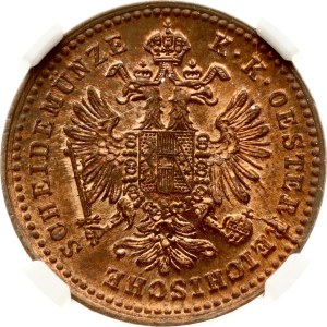 Austria 1 Kreuzer 1879 NGC MS 64 RB