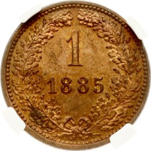 Austria 1 Kreuzer 1885 NGC MS 63 RB