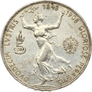 Austria 5 Corona 1908 Reign