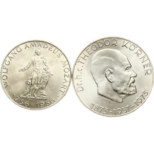 Austria 25 Schilling 1956 & 50 Schilling 1973 Lot of 2 coins