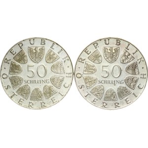 Austria 50 Schilling 1972 Lot of 2 coins