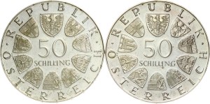 Austria 50 Schilling 1972 Lot of 2 coins