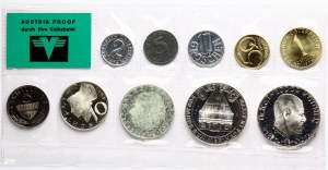 Austria 2 Groschen - 50 Schilling 1973 Set Lot of 10 coins