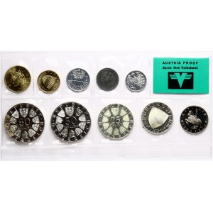 Austria 2 Groschen - 50 Schilling 1973 Set Lot of 10 coins