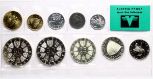 Austria 2 Groschen - 50 Schilling 1973 Set Lot of 10 coins