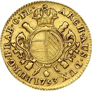 Austrian Netherlands 1/2 Souverain D'or 1753 R Antwerp