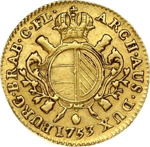 Austrian Netherlands 1/2 Souverain D'or 1753 R Antwerp