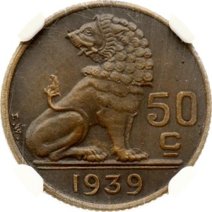 Belgium 50 Centimes 1939 ESSAI NGC MS 66 BN MATTE TOP POP