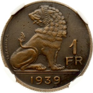 Belgium 1 Franc 1939 ESSAI NGC MS 63 BN MATTE TOP POP