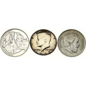 Belgium 10 Euro 2004 and other World Coins Lot of 3 Coins