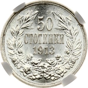 Bulgaria 50 Stotinki 1913 NGC MS 62