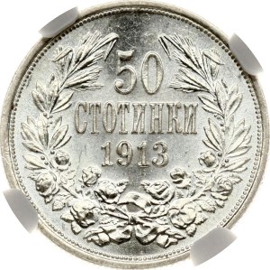 Bulgaria 50 Stotinki 1913 NGC MS 62