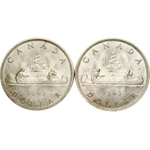 Canada Dollar 1963 Lot of 2 coins