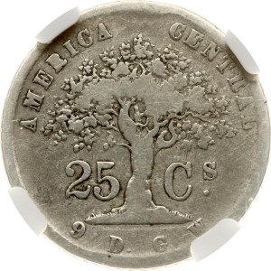 Costa Rica 25 Сentavos 1864 GW NGC GOOD DETAILS