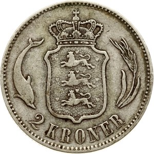 Denmark 2 Kroner 1876 HC/CS