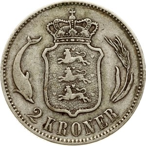 Denmark 2 Kroner 1876 HC/CS