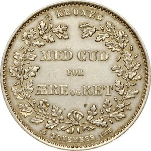Denmark 2 Kroner 1888 Reign