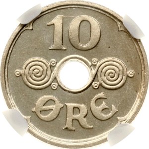 Denmark 10 Ore 1935 N GJ NGC MS 66