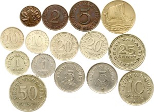 Estonia 1 Mark - 1 Kroon 1922-1936 Lot of 15 coins