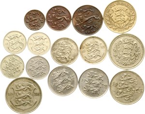 Estonia 1 Mark - 1 Kroon 1922-1936 Lot of 15 coins